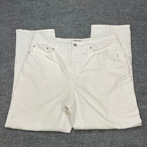 FRYE White Denim Highrise Straight Leg Jeans Casual Pants Women's Size 10 30